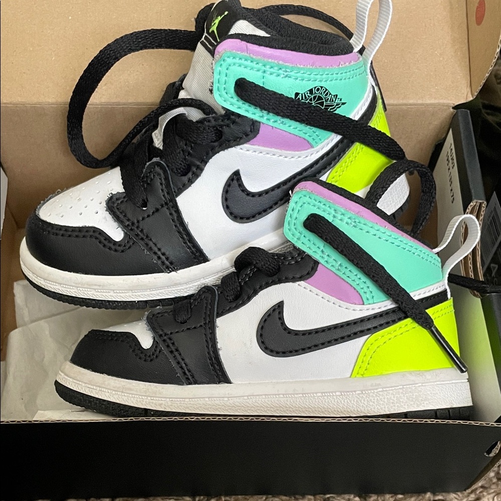 Nike Kids' Black, White, and Neon Sneakers